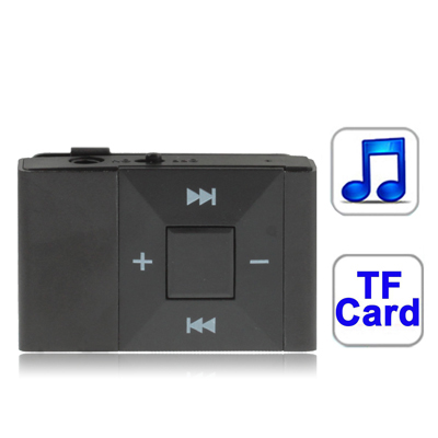 Mirror MP3 Player with TF Card Slot, Clip (Black)